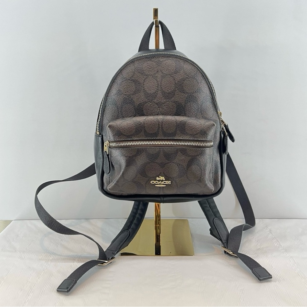 Coach Signature Brown and Black Backpack